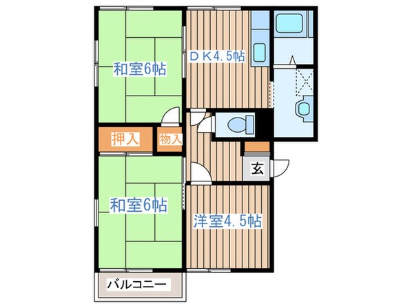 ガーデンハウス沖野A棟の物件間取画像